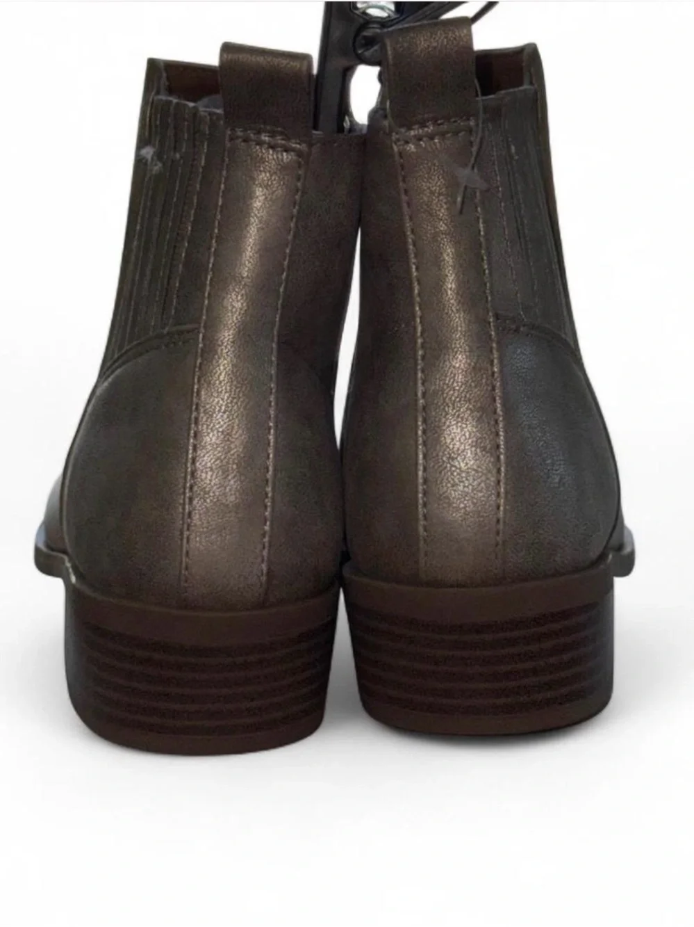 NWT Wonder Nation Girls Metallic Taupe Chelsea Ankle Boots Size 3